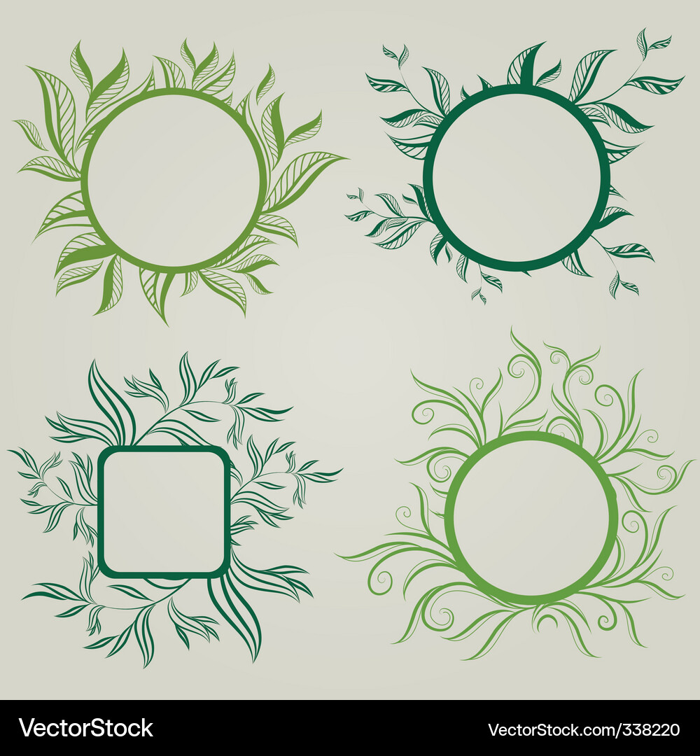 Set of leafs frames Vector Image