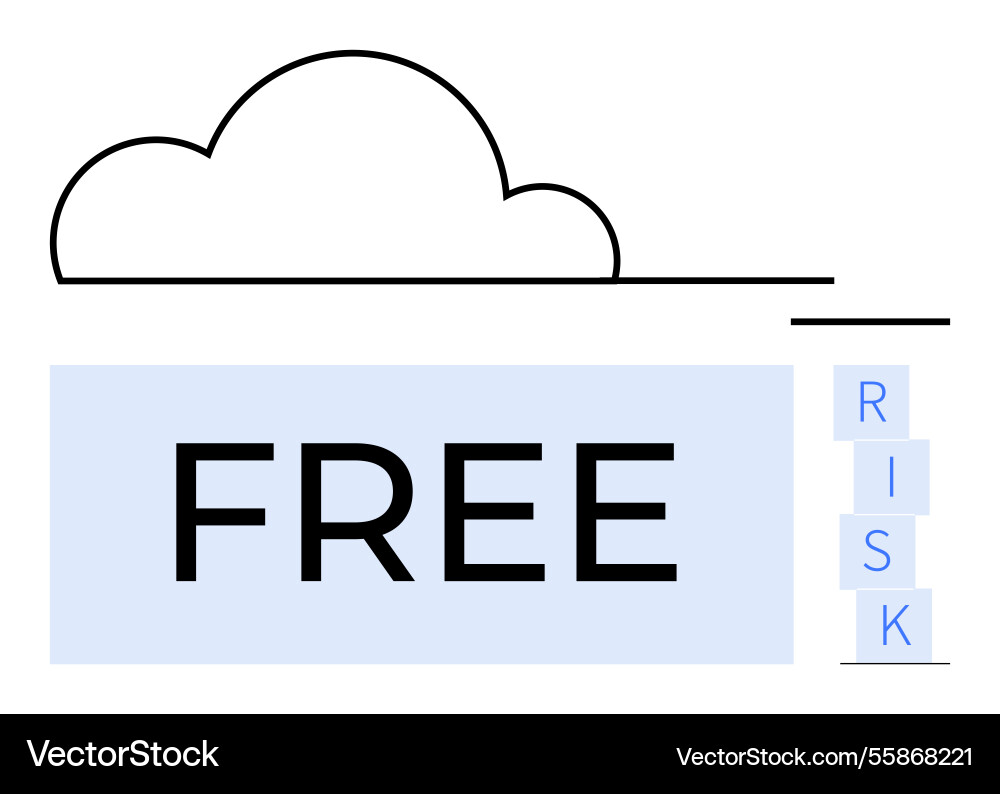 Cloud concept with text emphasizing free zone Cloud concept with text emphasizing free zone vector image