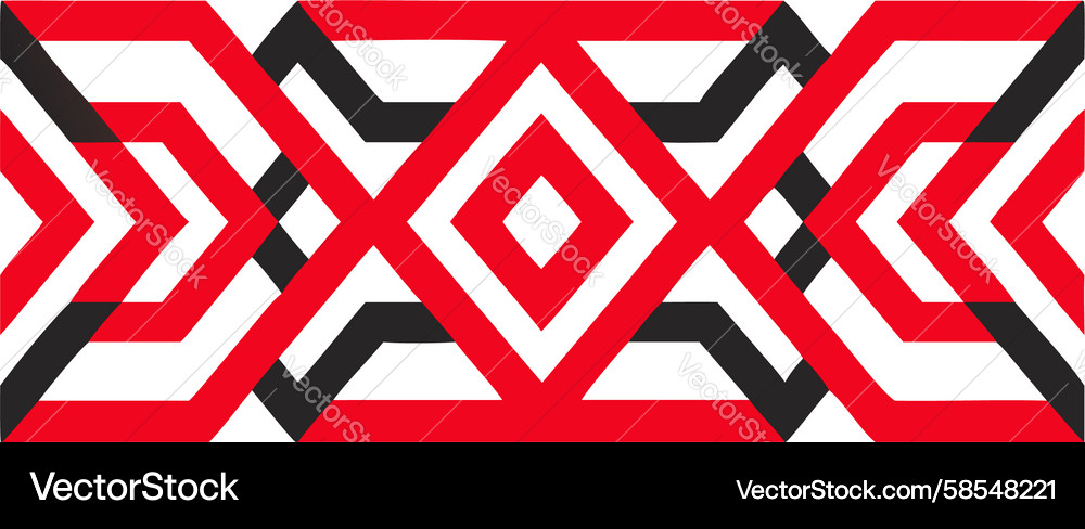 Dynamic Red and Black Geometric Pattern Vector Image