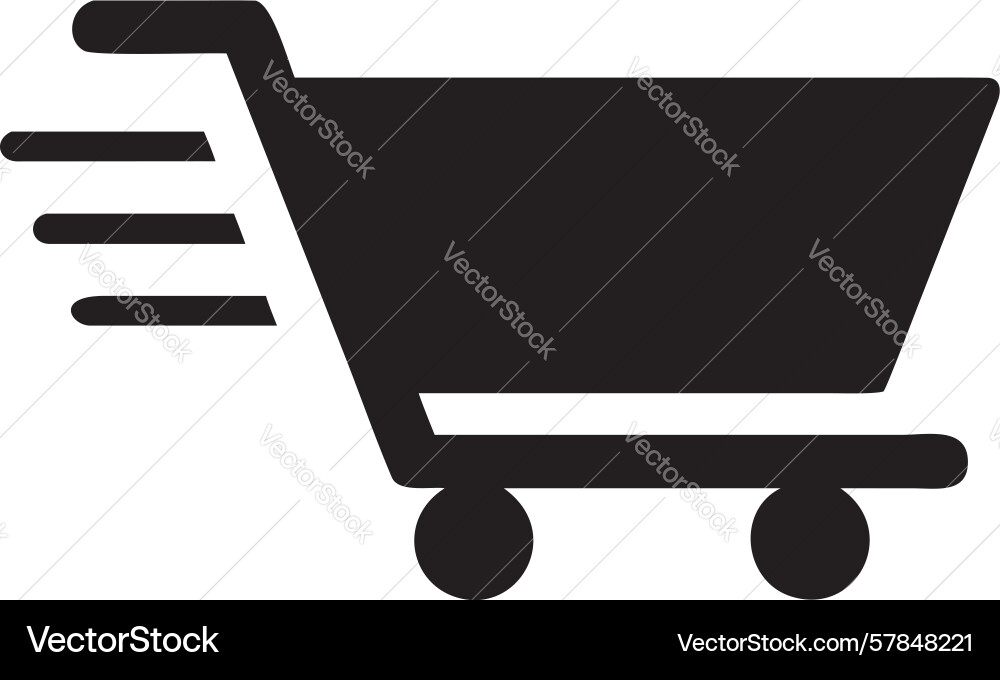 Fast shopping cart icon with speed lines Vector Image