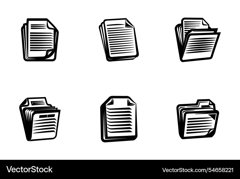 File icon bundle set in style File icon bundle set in style Vector Image
