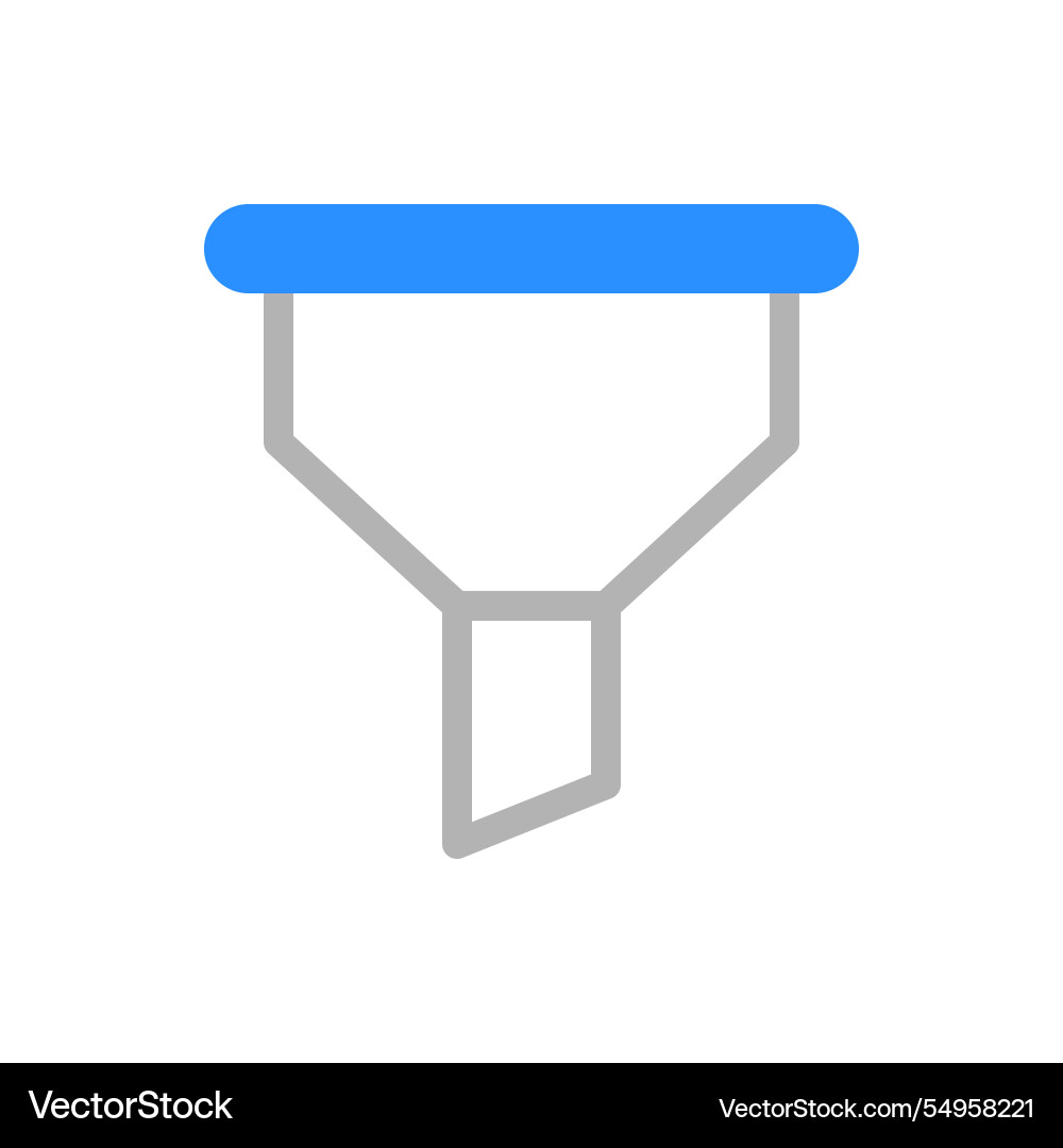 Funnel icon concept of filtering sorting vector image