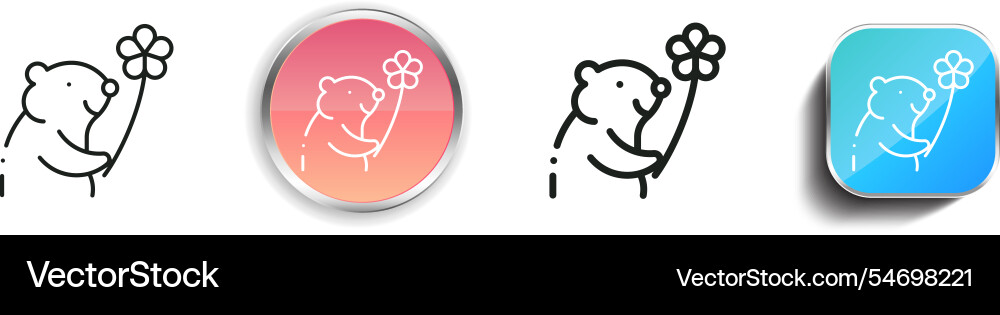 Groundhog icon thin linear regular and button Groundhog icon thin linear regular and button vector image