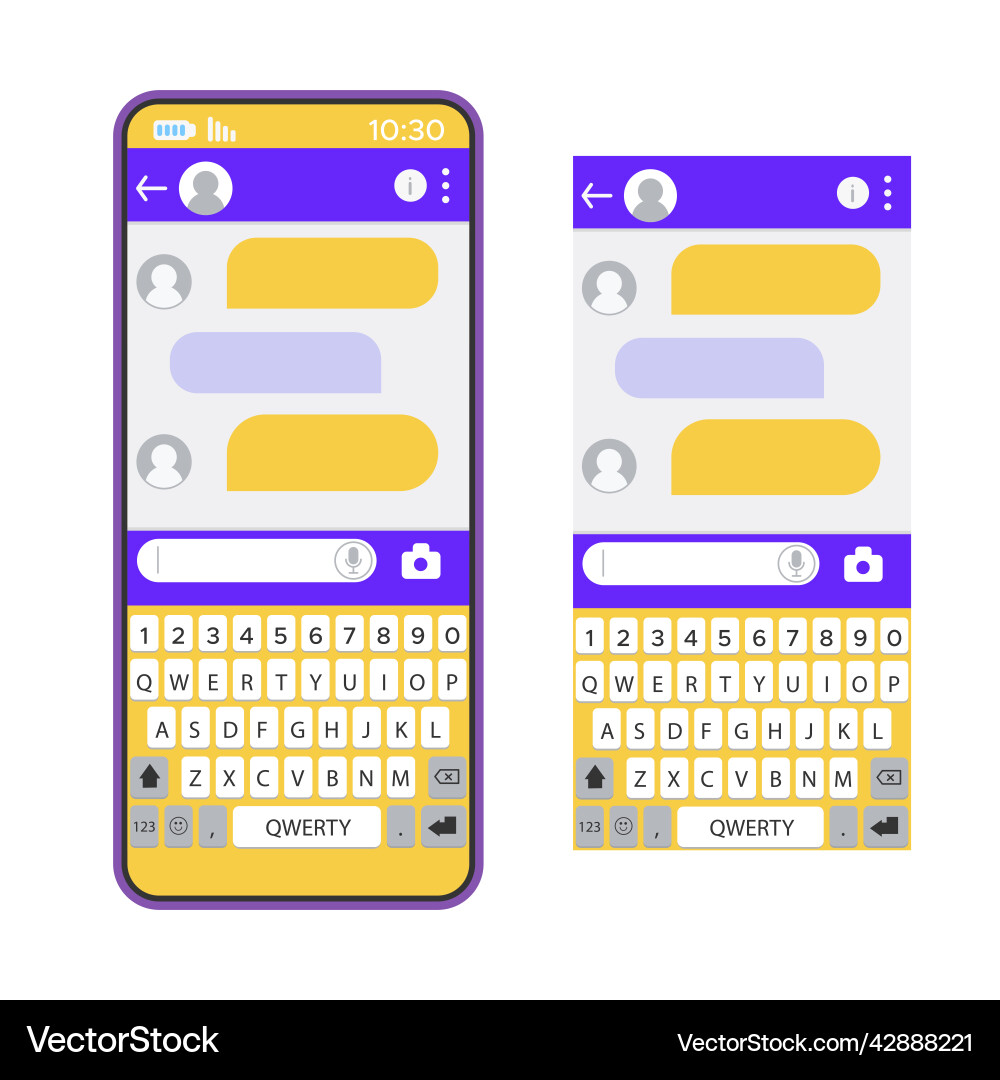 Messenger window on the phone screen online Vector Image