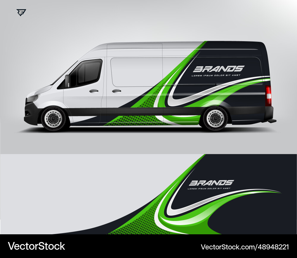 Modern Van Wrap Abstract Pattern Vector Image
