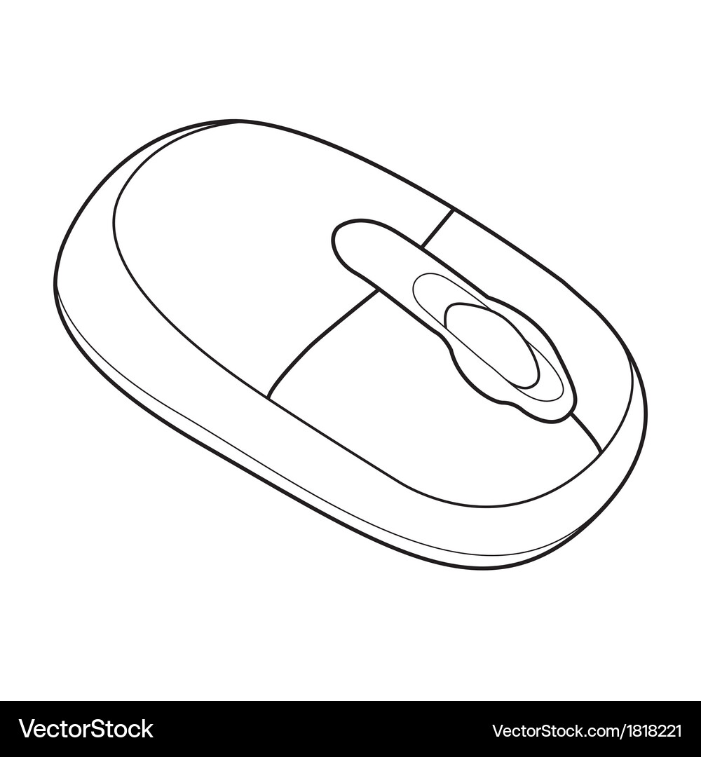 Mouse computer out line Vector Image