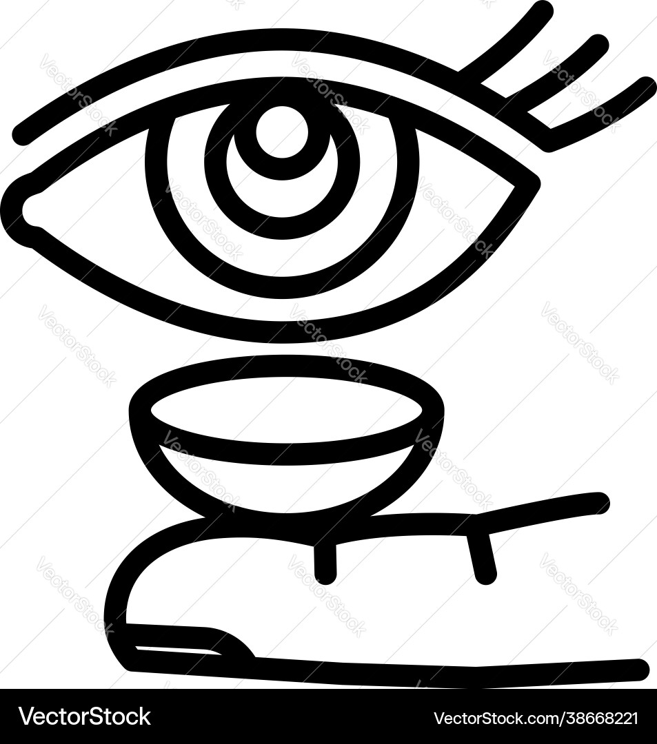 Put contact lens icon outline style Put contact lens icon outline style vector image