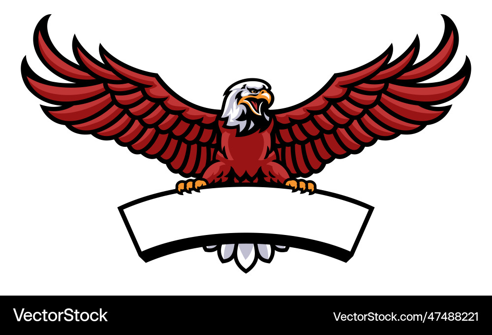 Red eagle mascot spreading the wings Royalty Free Vector