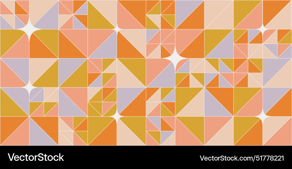 Retro abstract geometric pattern colorful block Retro abstract geometric pattern colorful block vector image