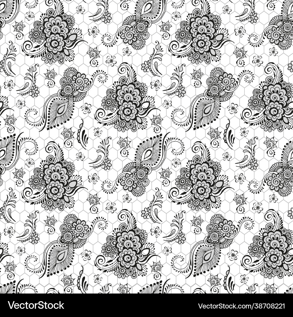 Seamless background with ornate patterns vector image