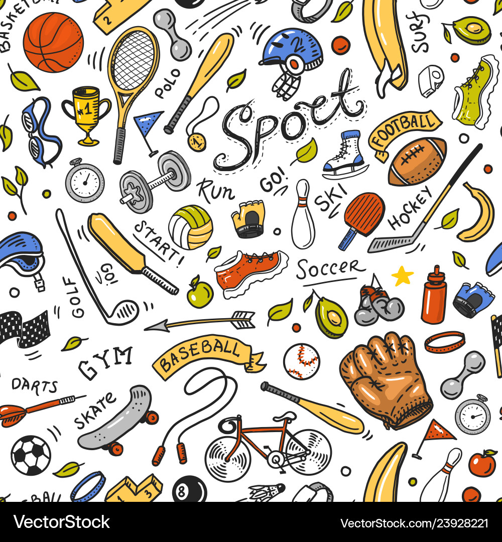 Sport Activity Seamless Pattern Royalty Free Vector Image