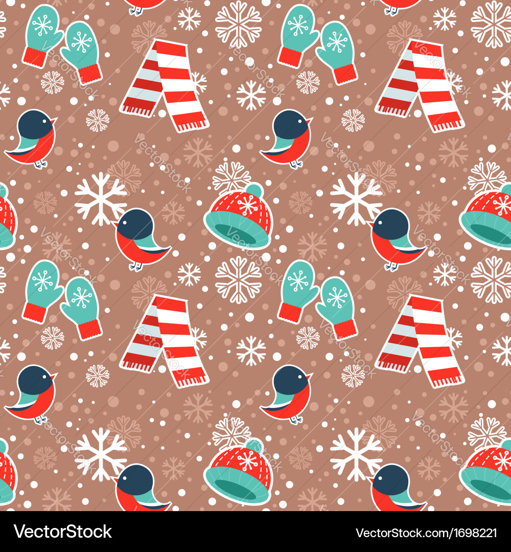 Winter Snowflake Seamless Pattern vector image