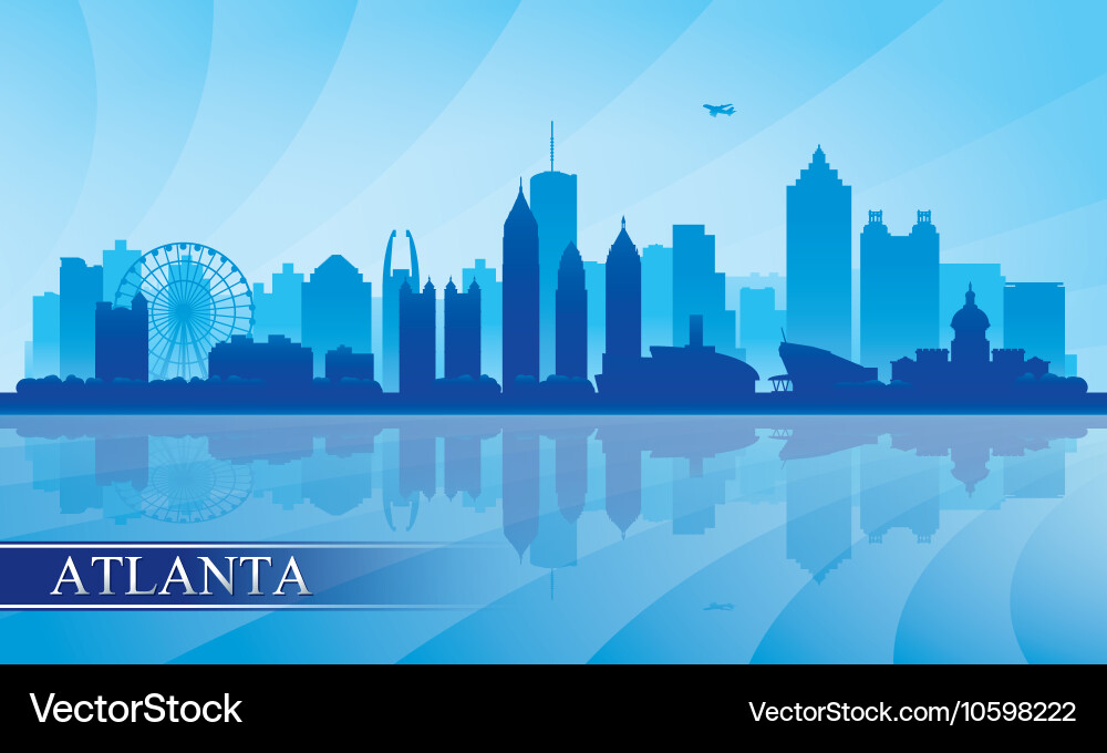 Atlanta City Skyline Silhouette vector image