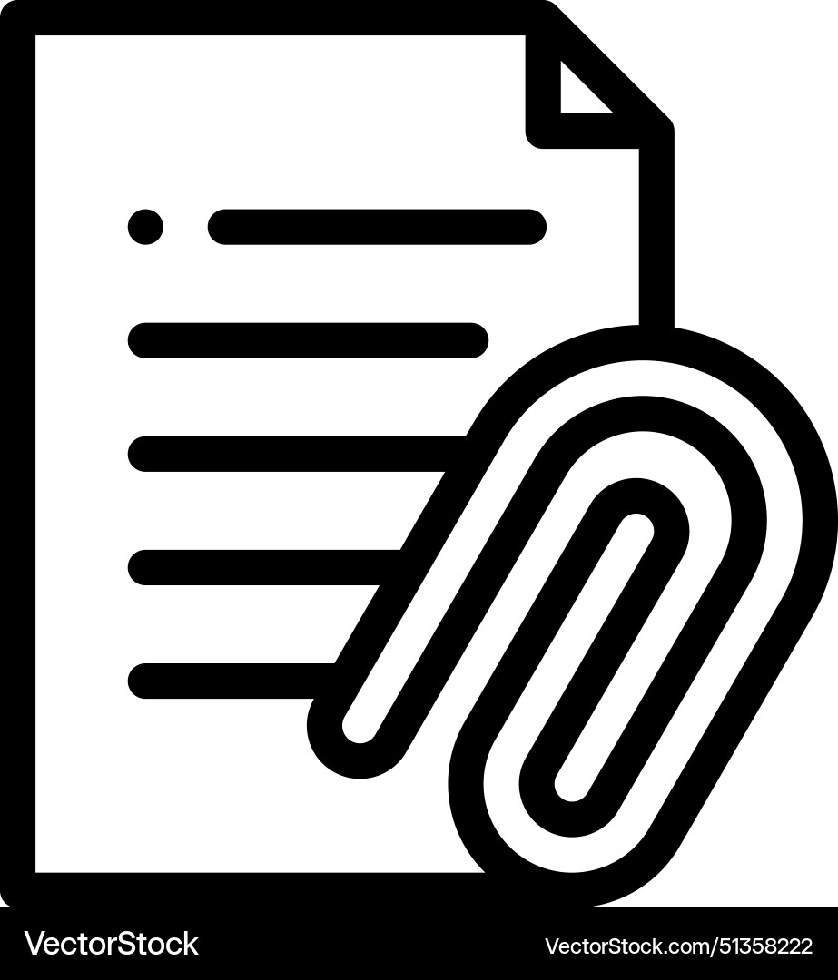 Attached icon thin linear style design isolated Vector Image