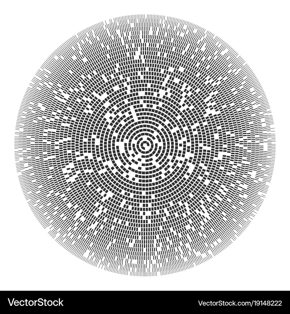 Black and white round pattern abstract background vector image