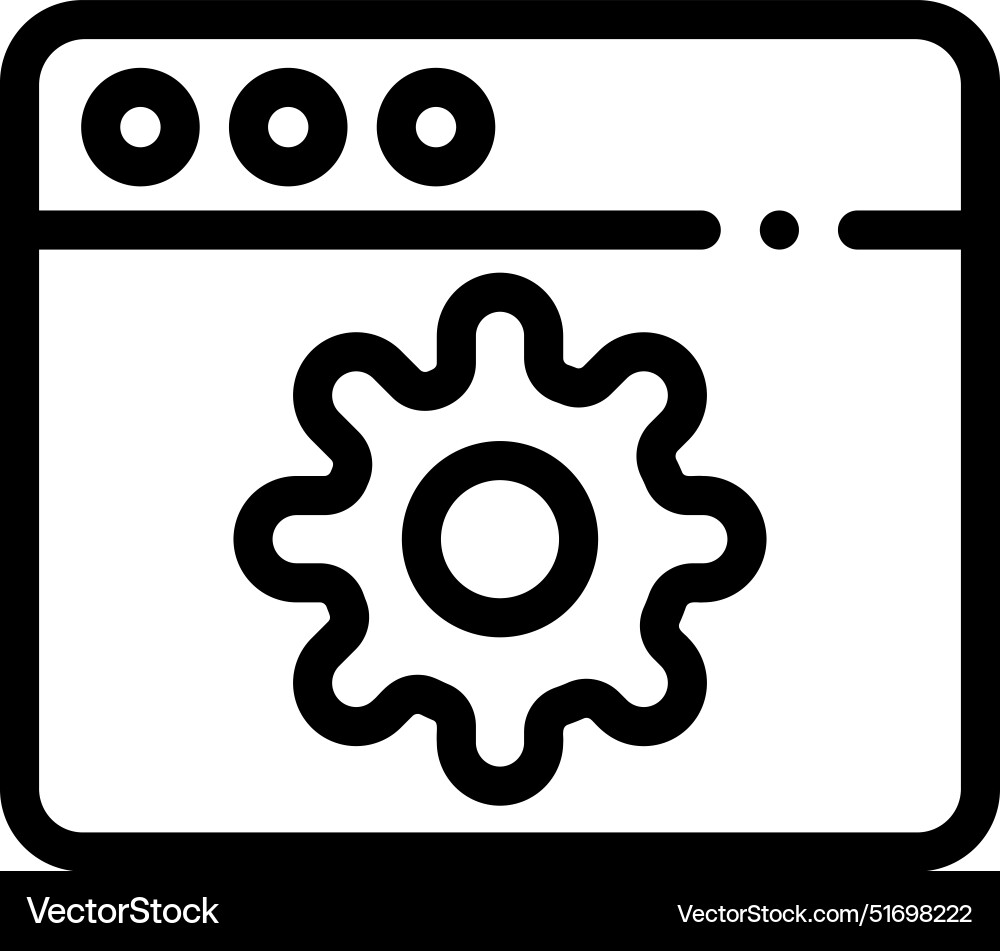 Browser icon thin linear style design isolated Browser icon thin linear style design isolated Vector Image