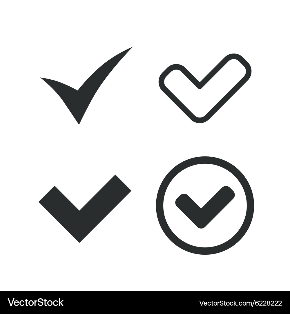 Check signs checkbox confirm icons Vector Image