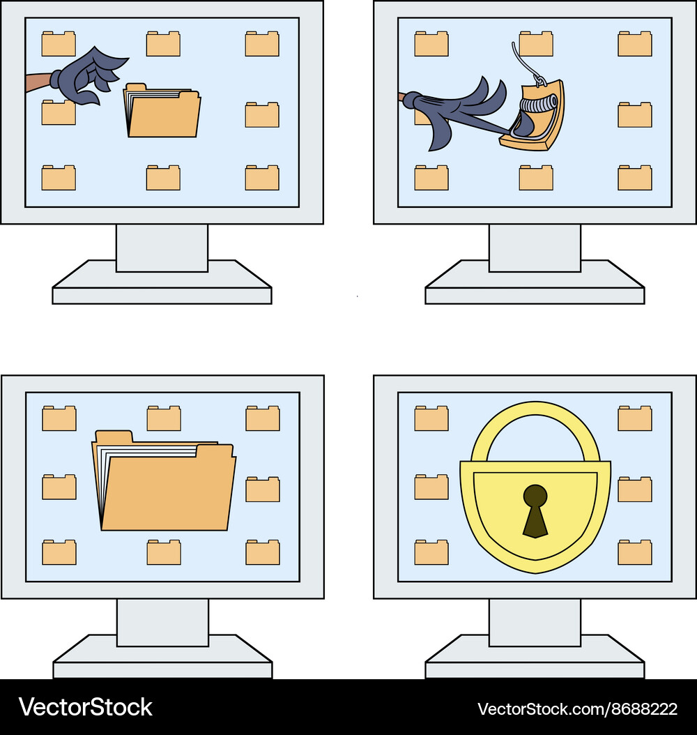 Computer security icons set 2 Vector Image