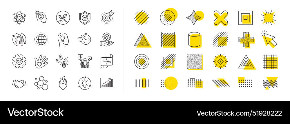 Core values line icons integrity target purpose Core values line icons integrity target purpose vector image