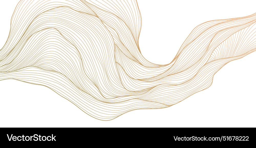 Gold abstract line pattern wave texture Vector Image