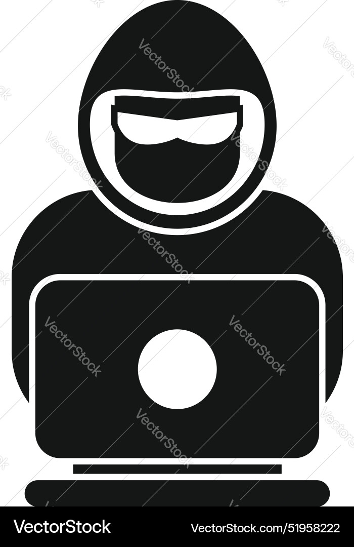 Hacker is using a laptop to commit cyber crime Hacker is using a laptop to commit cyber crime vector image