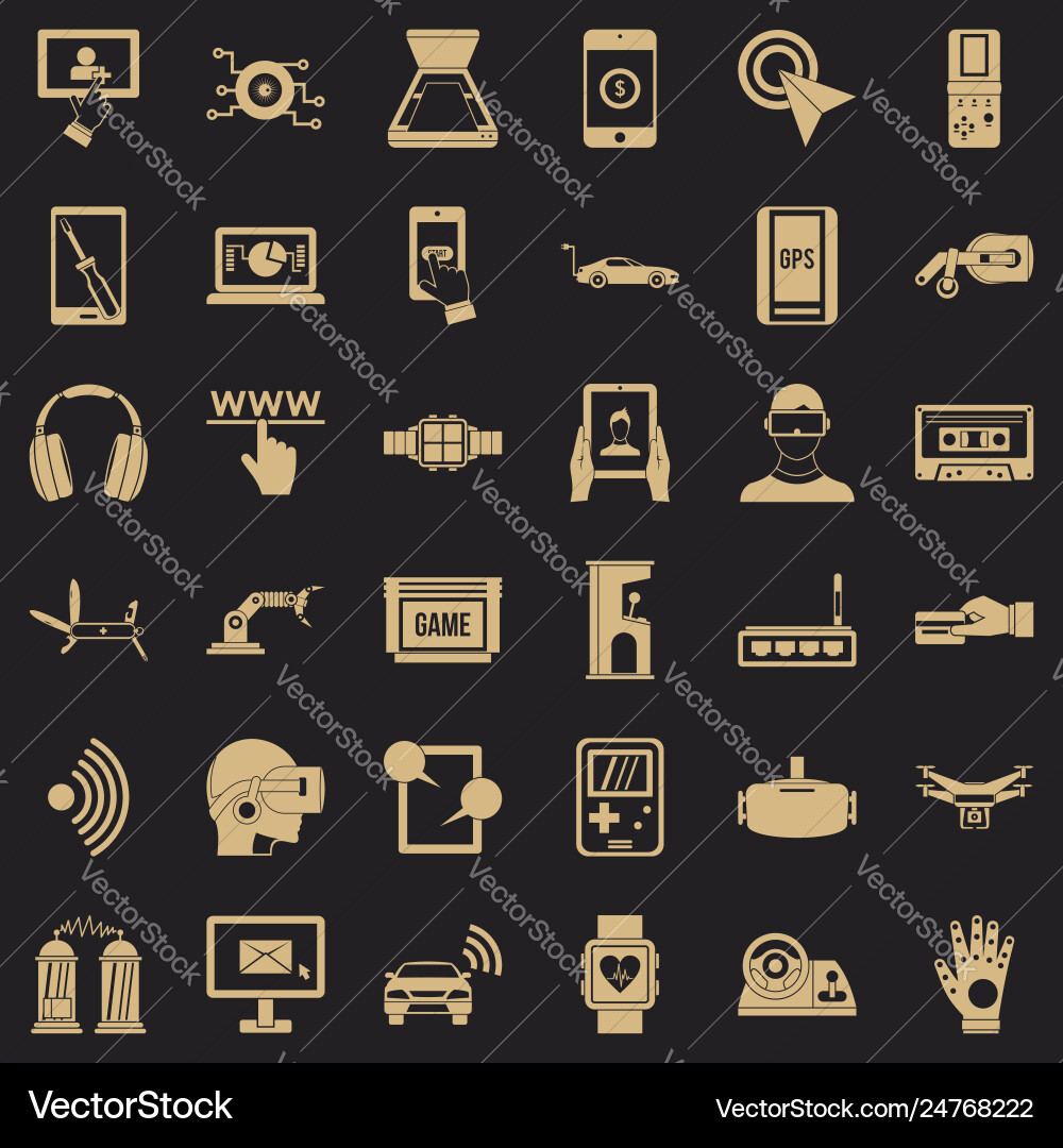 Internet adjustment icons set simple style vector image