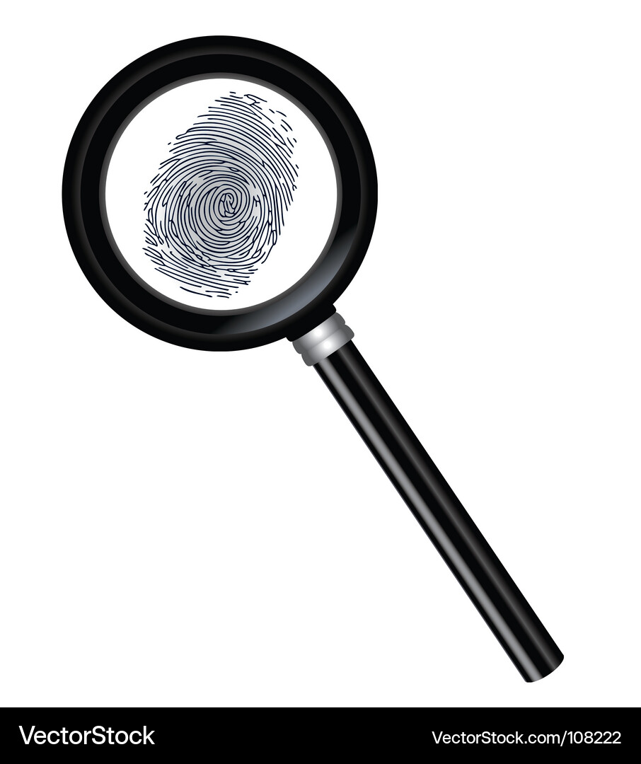 Magnifier and Fingerprint Analysis Vector Image