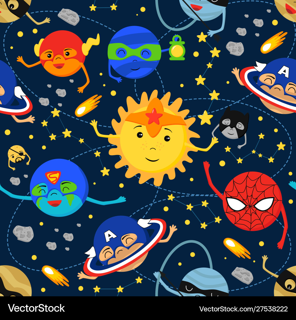Seamless pattern with solar system Seamless pattern with solar system vector image