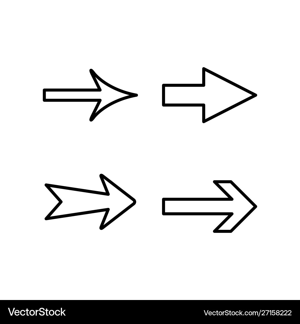 Set line icons arrow Set line icons arrow vector image