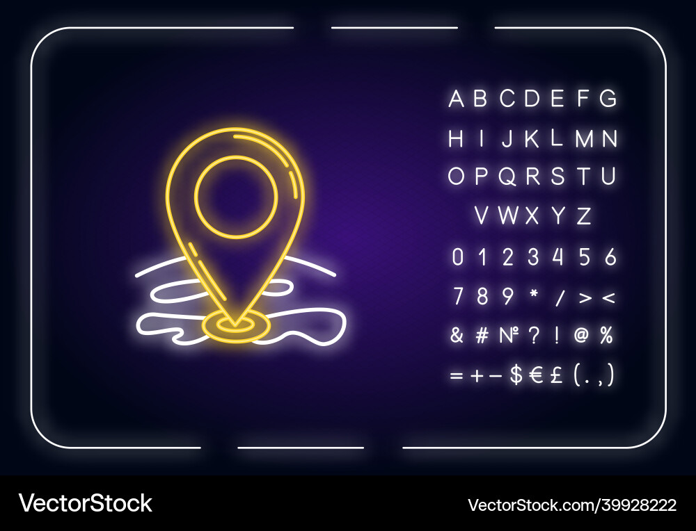 Standort Pointer Neon Licht Icon gps Position Standort Pointer Neon Licht Icon gps Position vektorbild