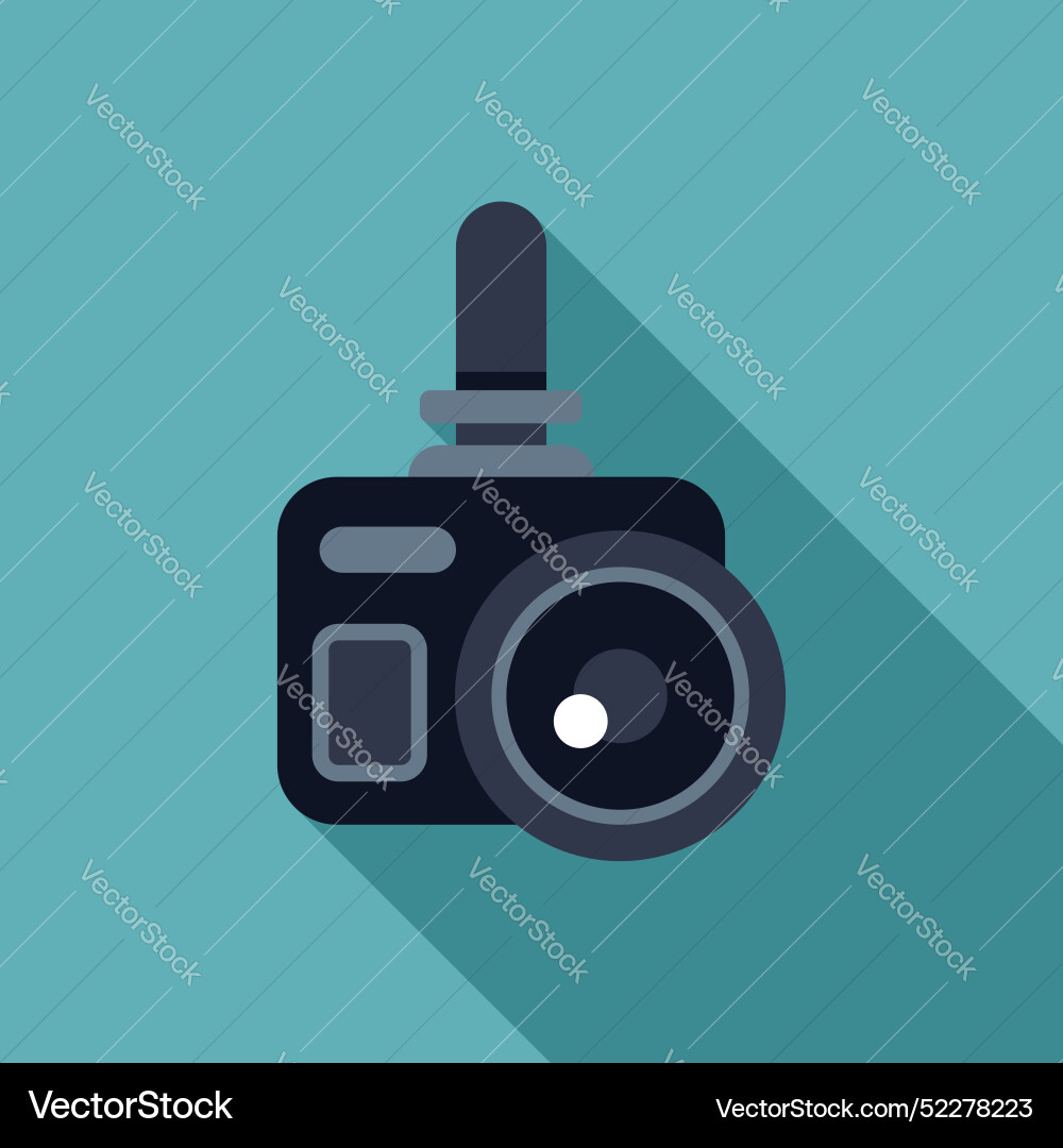 Action camera showing lens and mounting bracket Vector Image