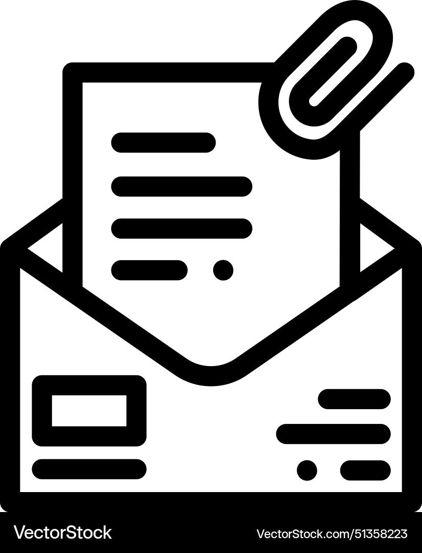 Attachment icon thin linear style design isolated Vector Image