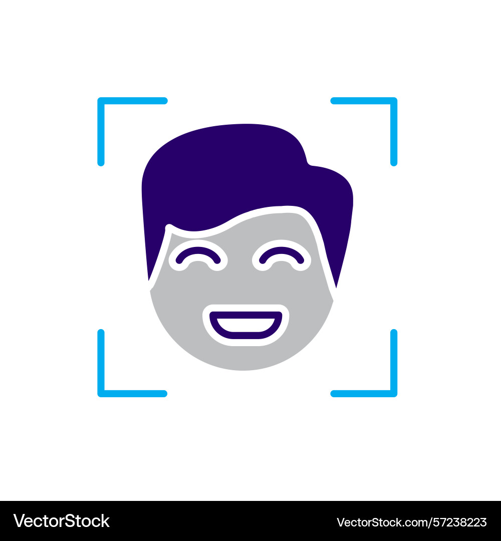 Automation icon ai face recognition symbol Automation icon ai face recognition symbol vector image