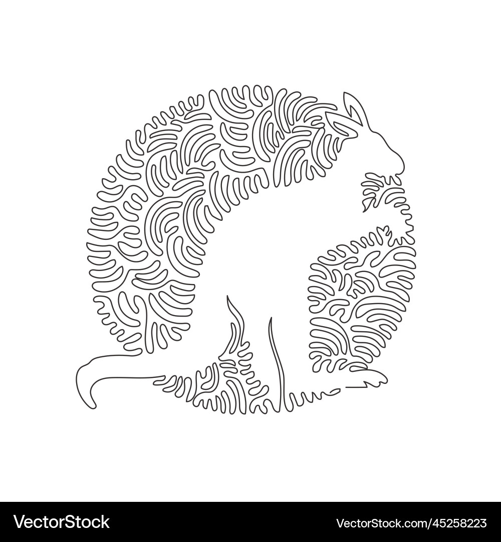 Continuous one curve line drawing of funny Continuous one curve line drawing of funny vector image