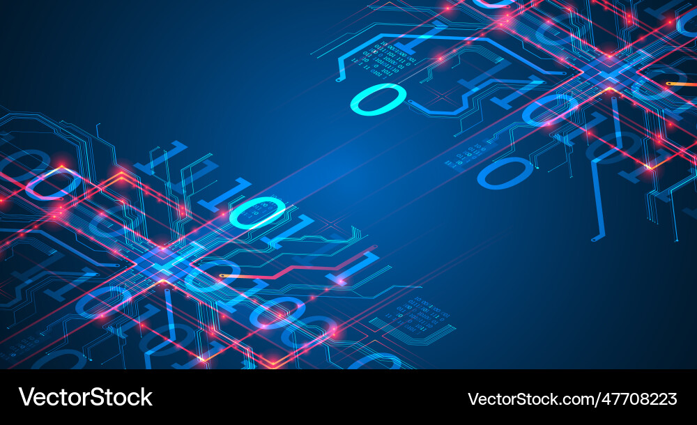 Cpu concept circuit board technology background vector image