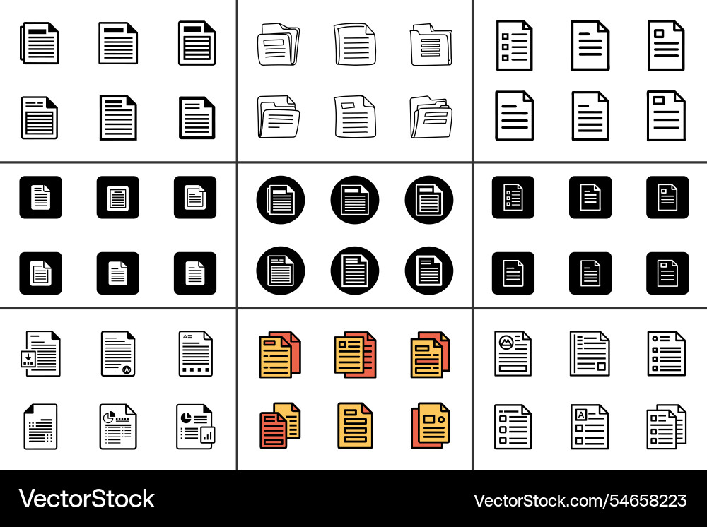 File icon bundle set in style File icon bundle set in style Vector Image