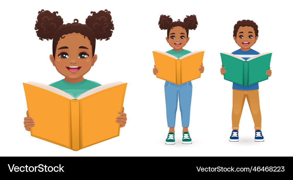 Kids with books vector image