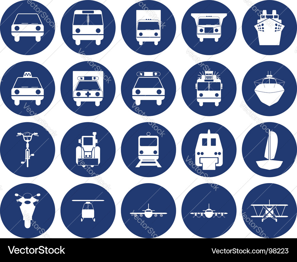 Transportation Icon Set vector image