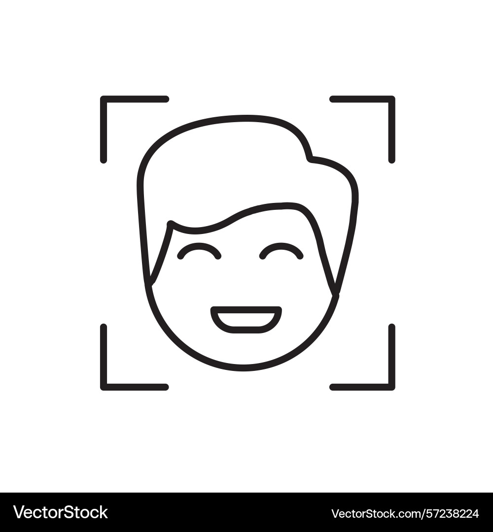 Automation icon ai face recognition symbol Automation icon ai face recognition symbol vector image