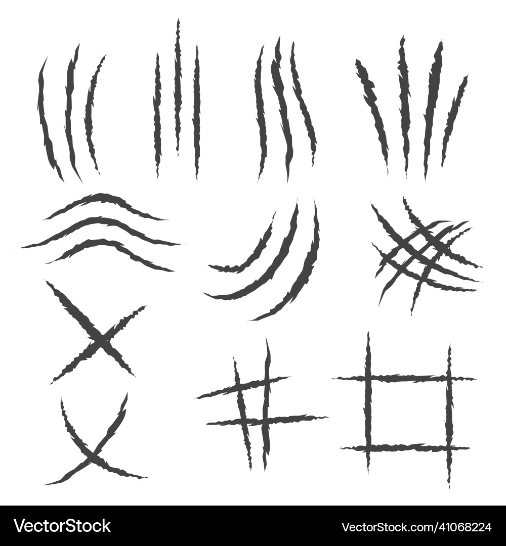 Cat Claw Scratches - Wounds & Damage vector image