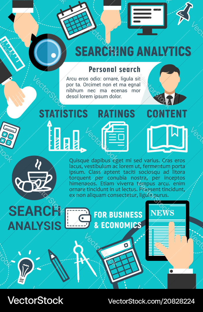 Digital Analytics & Search Metrics Vector Image