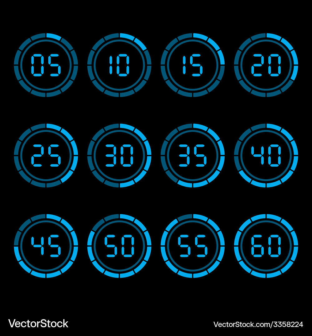 Digital Countdown Timer Vector Image