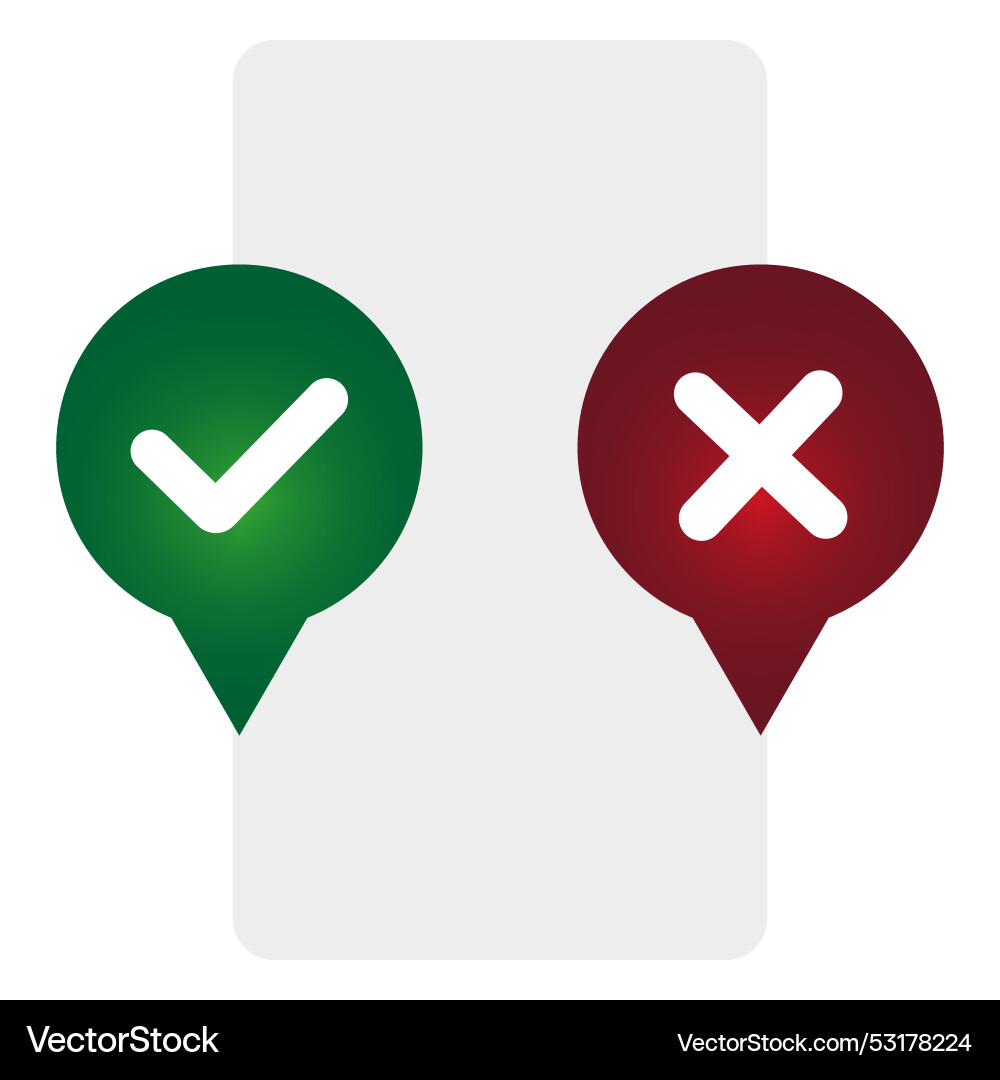 Message cross tick Message cross tick vector image