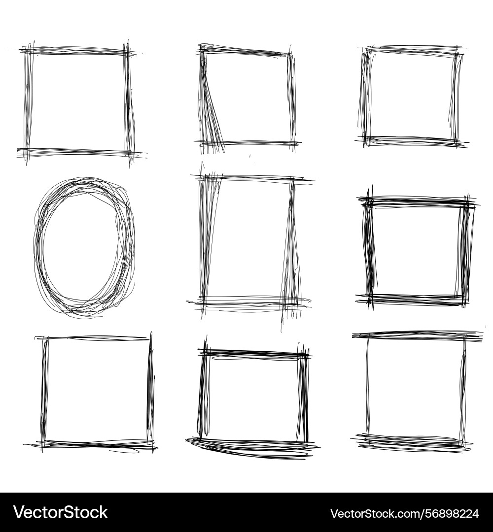Set line sctach frames isolated empty space Set line sctach frames isolated empty space Vector Image