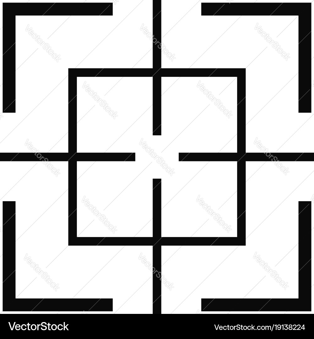 Square target icon simple style Vector Image