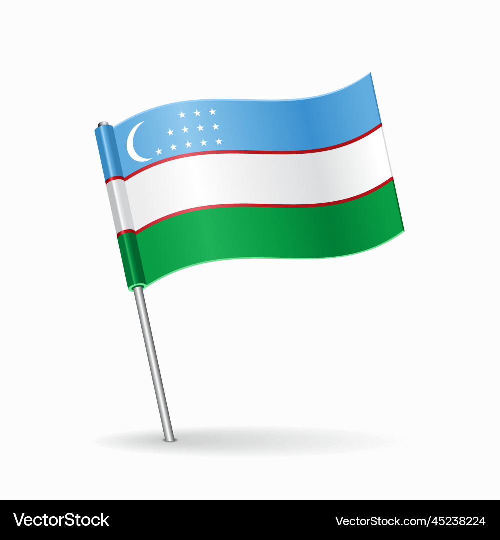 Uzbekistani flag map pin pointer layout Uzbekistani flag map pin pointer layout vector image