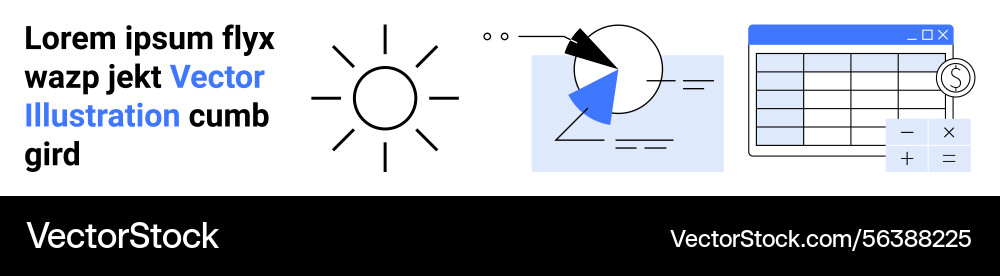 Abstract data visualization with sun icon Abstract data visualization with sun icon vector image