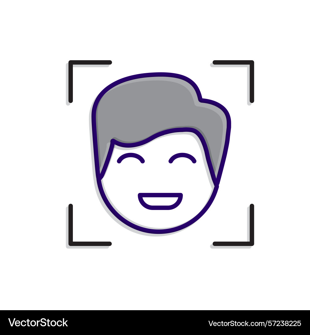 Automation icon ai face recognition symbol Automation icon ai face recognition symbol vector image
