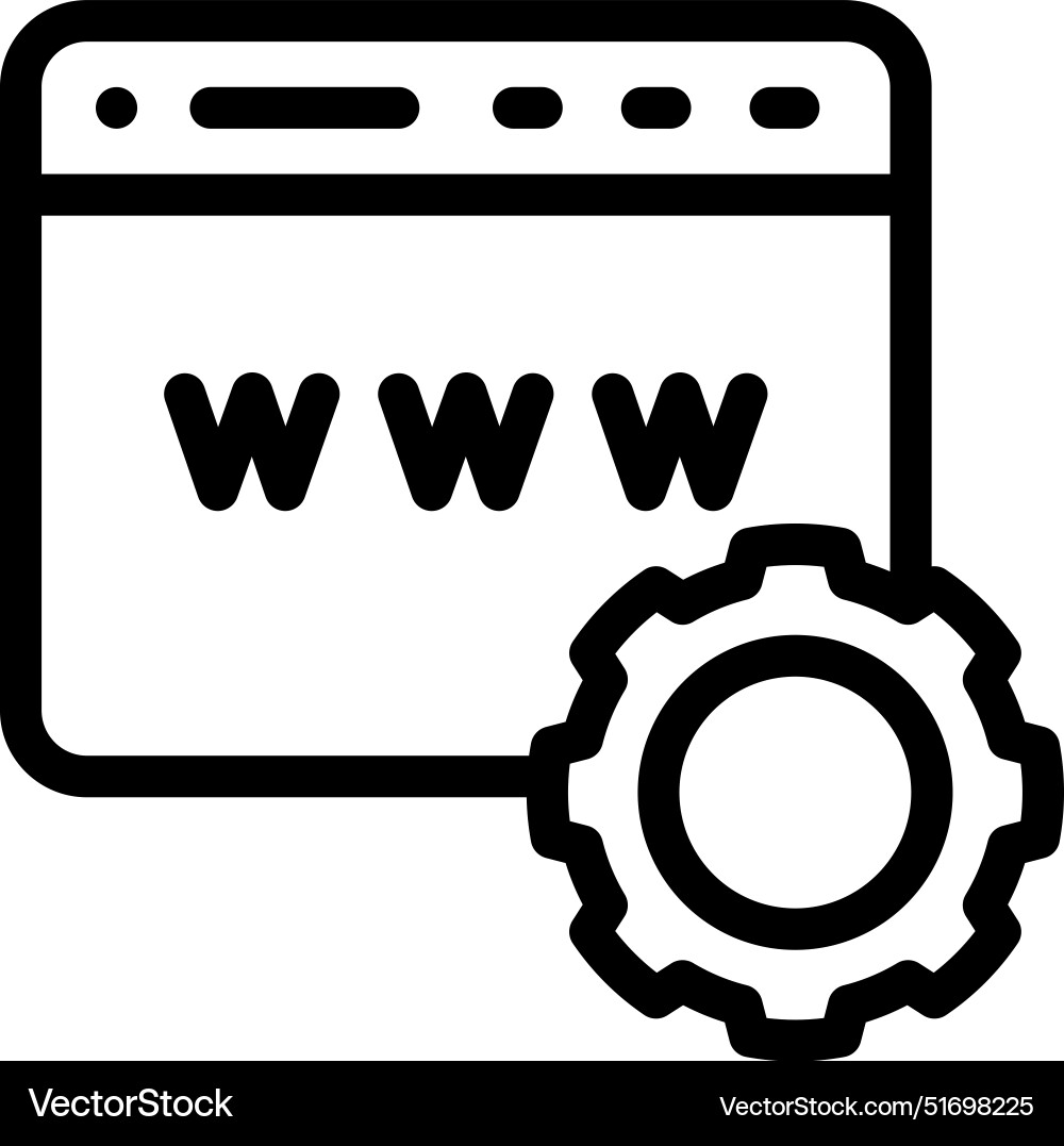 Browser icon thin linear style design isolated Browser icon thin linear style design isolated Vector Image