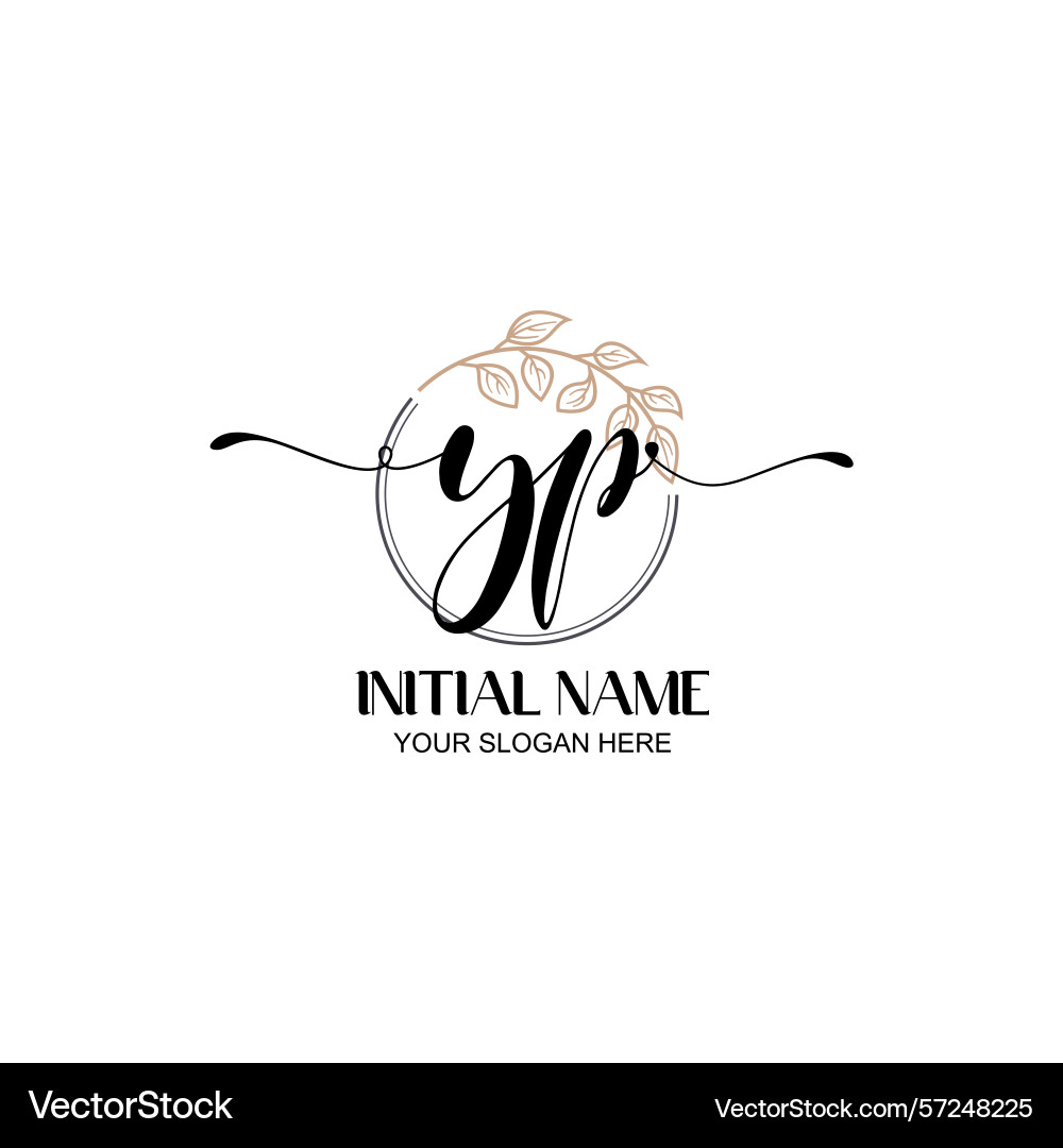 Elegant yp initial logo design with botanical Vector Image